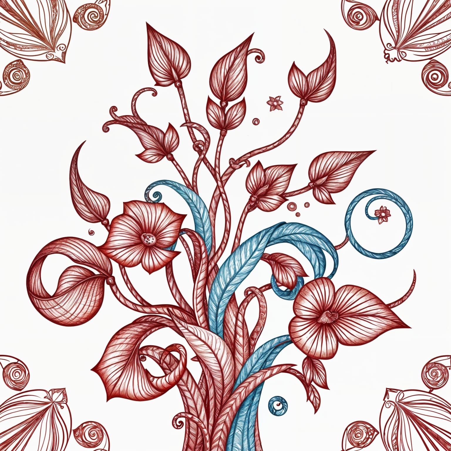 Surreal Ornament in Intricate Vector Graphic Style