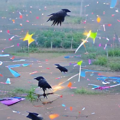 Mysterious Crow Perched on Branch