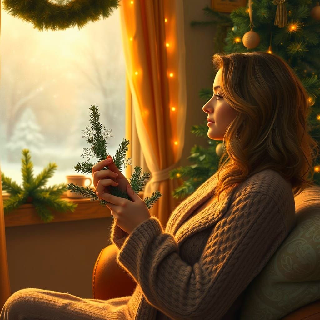 Idyllic Winter Wonderland Scene in a Traditional Style