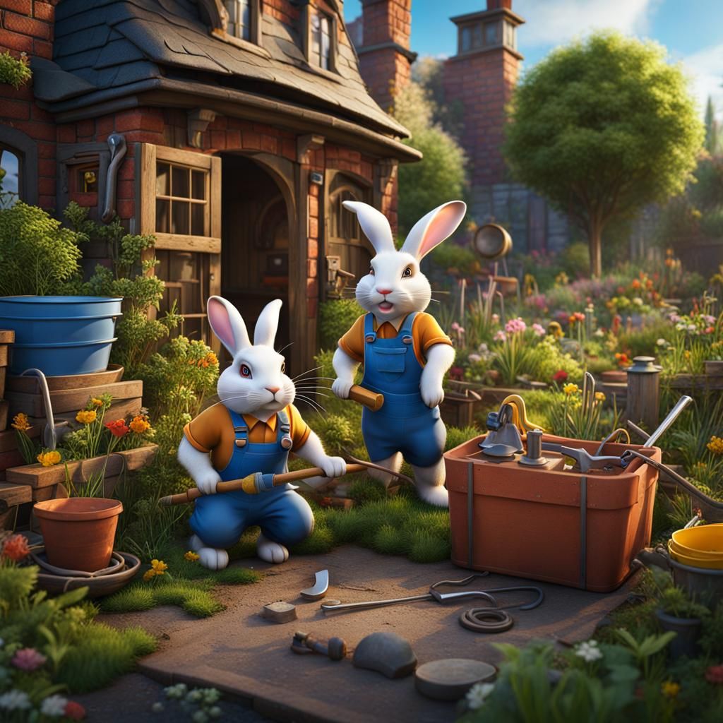 Rabbit Supervisor on Vibrant Building Site