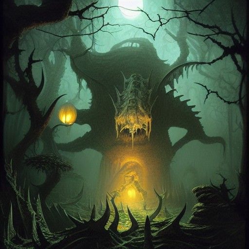 Phyrexian Praetor Attack: Dark Fantasy Digital Art