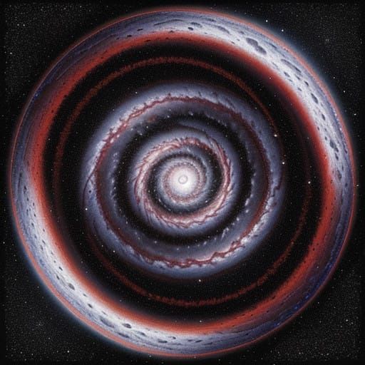 Cosmic Spiral Galaxy in Vibrant Red Shift