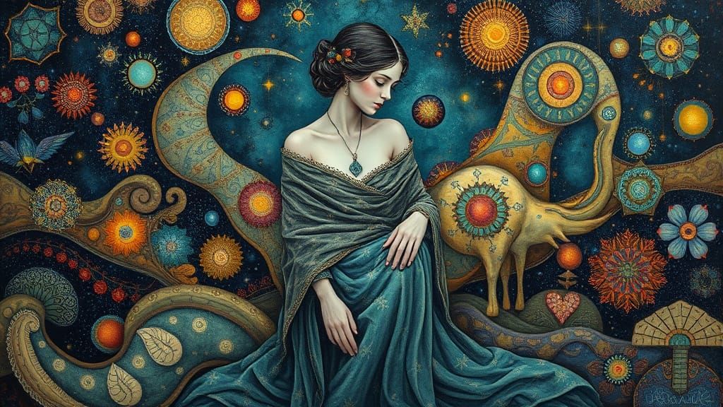 Ethereal Dreamer in a Kaleidoscope of Textures