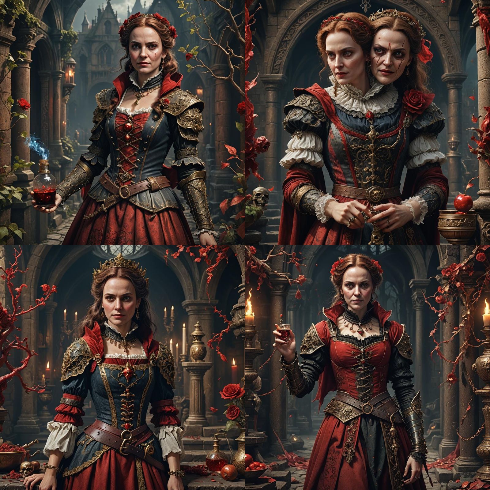 Sinister Shakespearean Woman with Poison, Detailed Matte Pai...