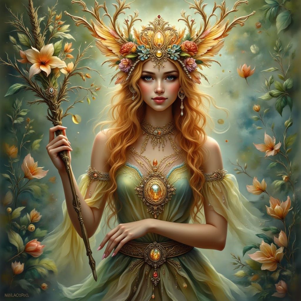 Red Panda Druid with Sunstone Headdress