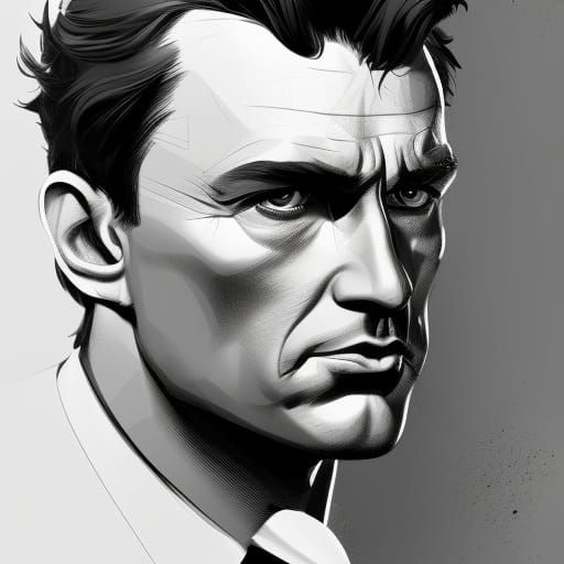 Intricate Portrait Inspired by Spy Thriller Aesthetic