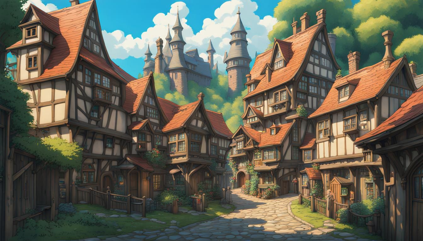Studio Ghibli Inspired Moving Castle Town