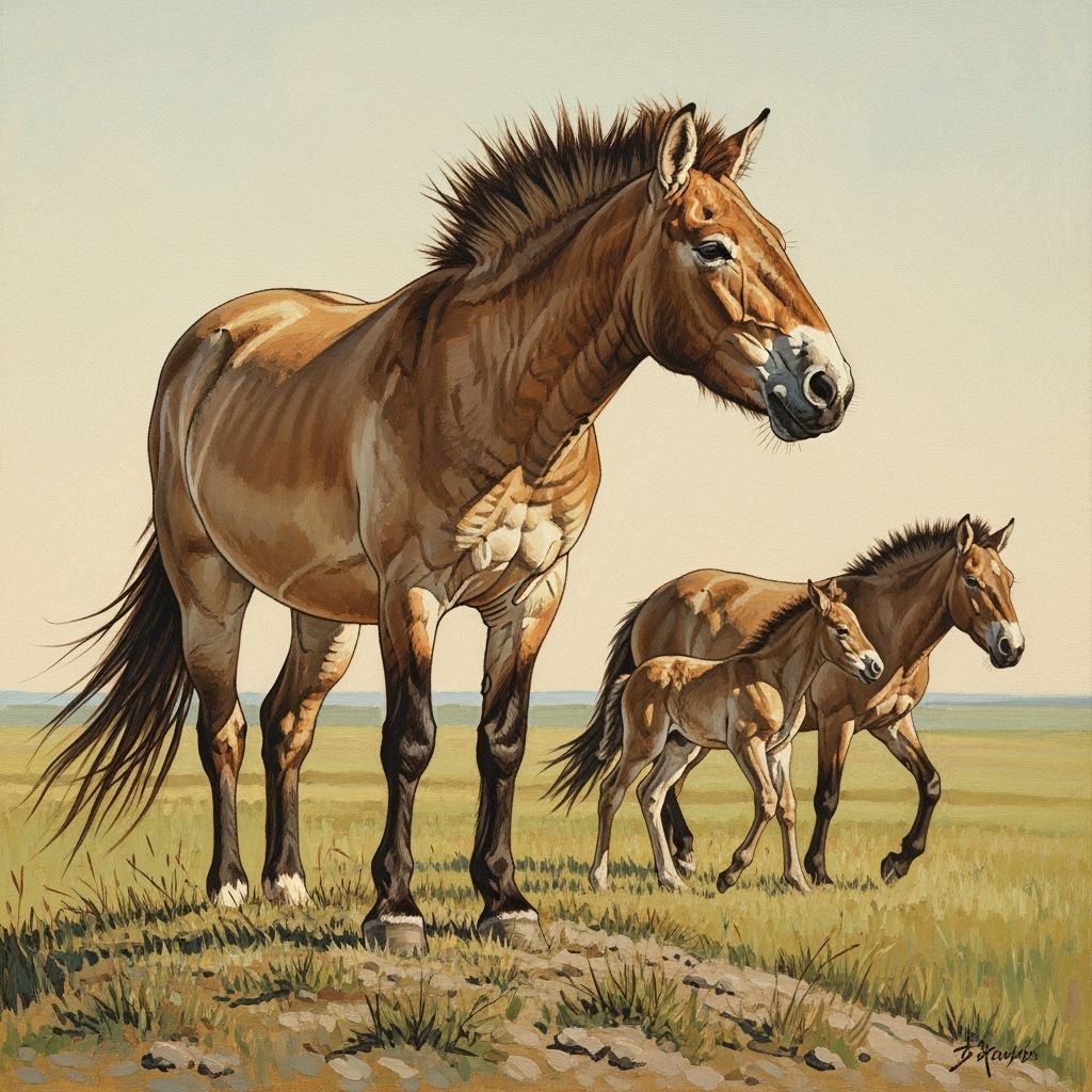 Przewalski's Horse Stallion Oil Painting with Dramatic Head ...