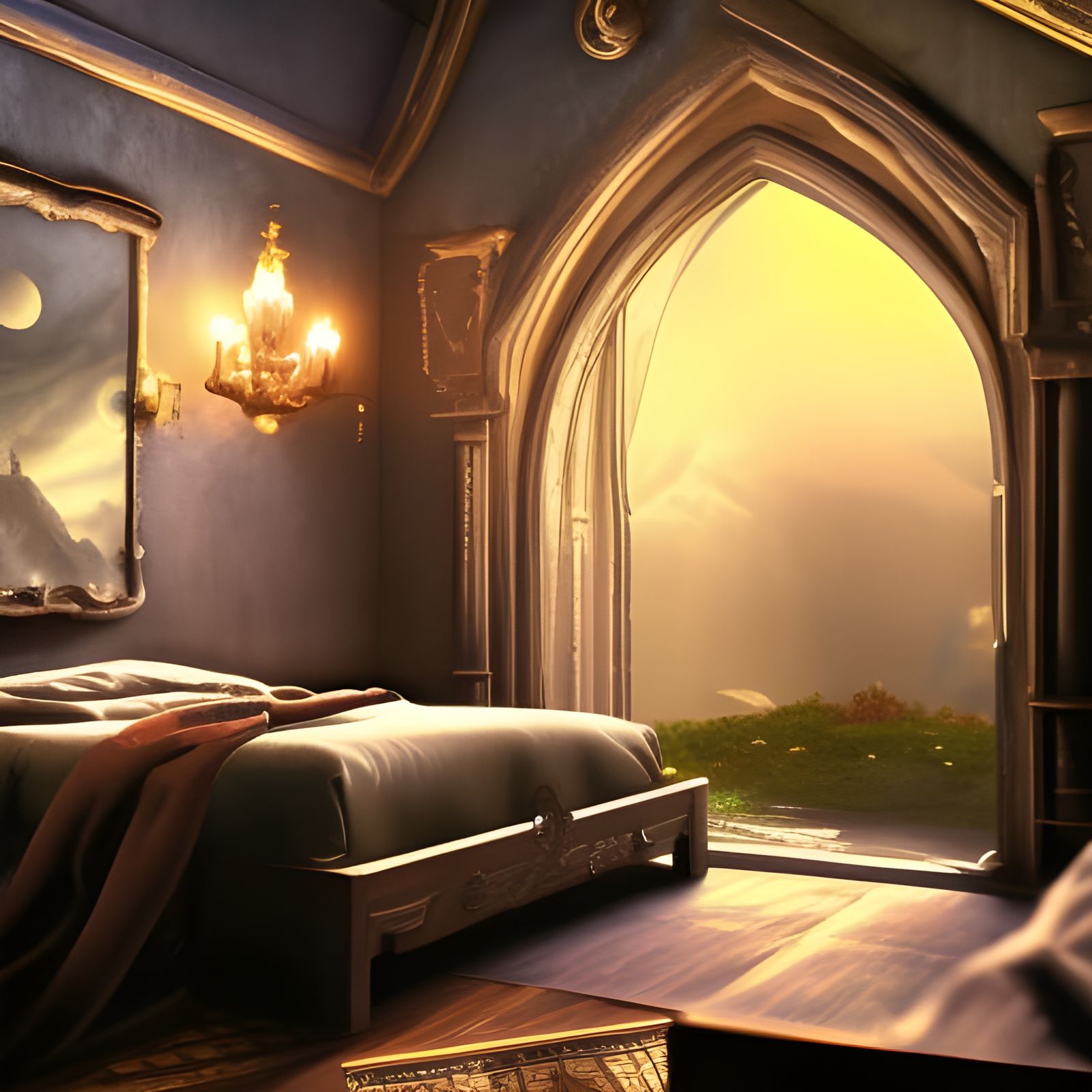 Night Bedroom Concept Art in Unreal Engine 5