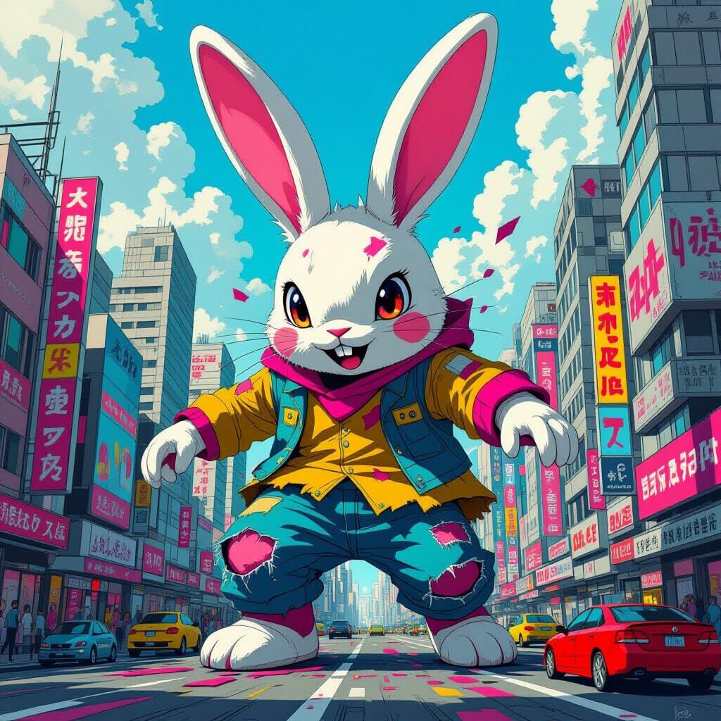 Kaiju Bunny Rampage in Metropolis: Contemporary Art