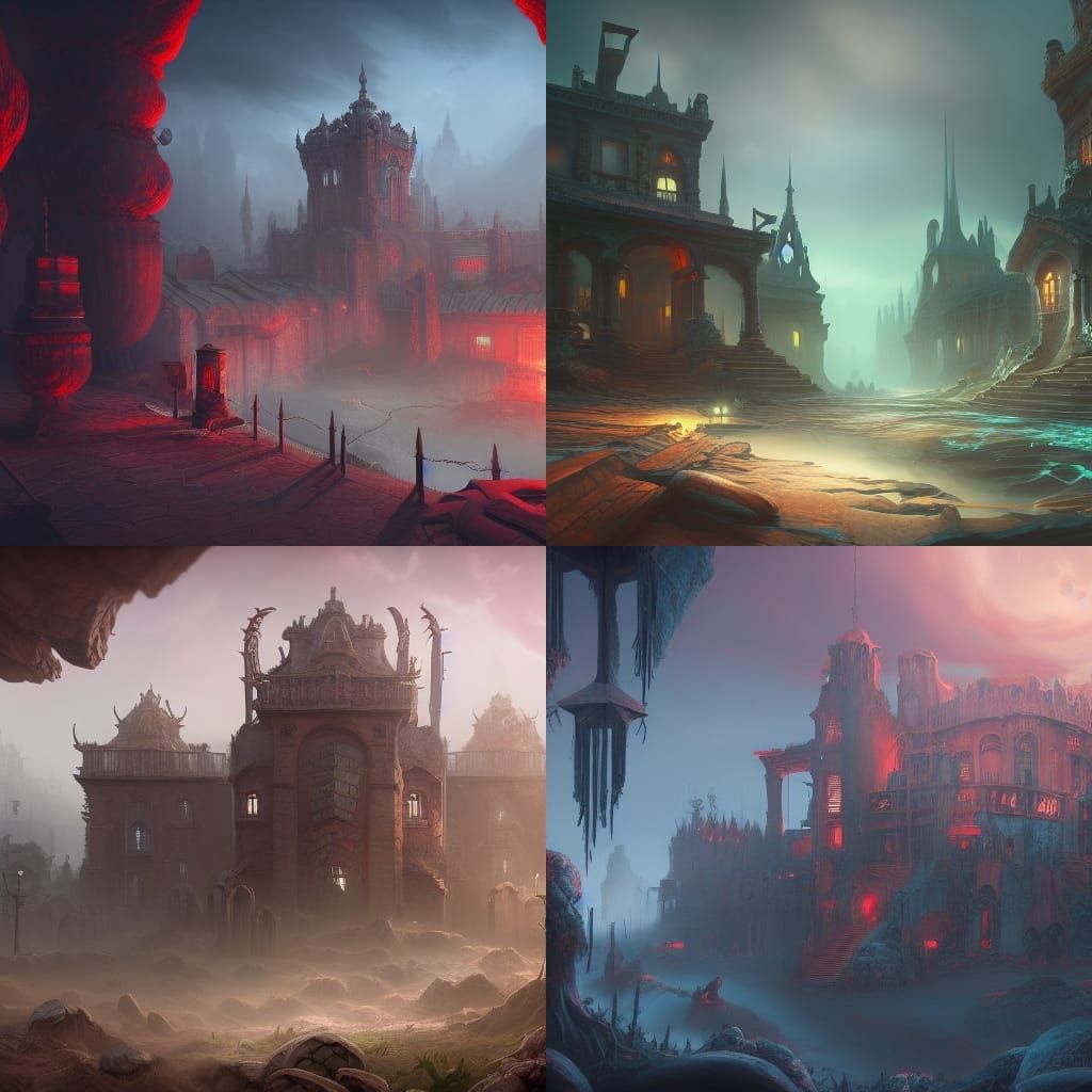 Detailed Matte Painting of a Psycho Ward