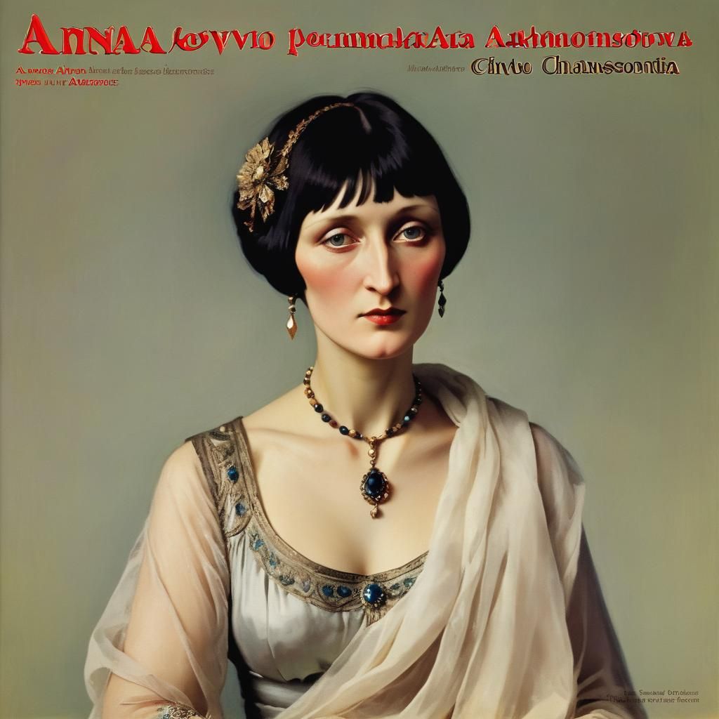 Anna Akhmatova Album Cover in Early 20th-Century Style