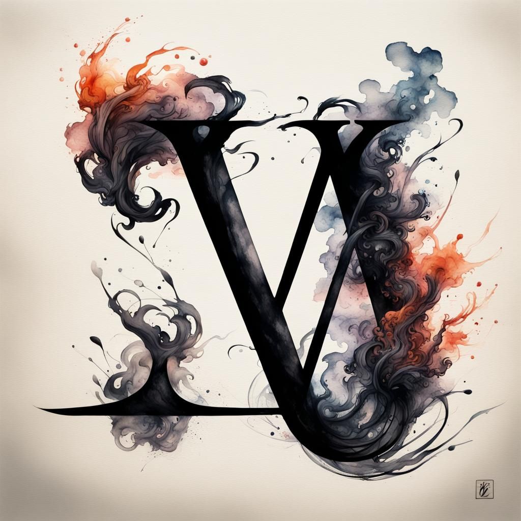 Calligraphic alphabet letters