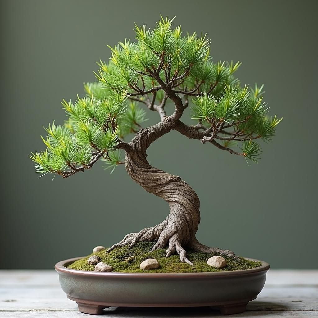 Heart-Shaped Juniper Bonsai Tree in Ceramic Pot