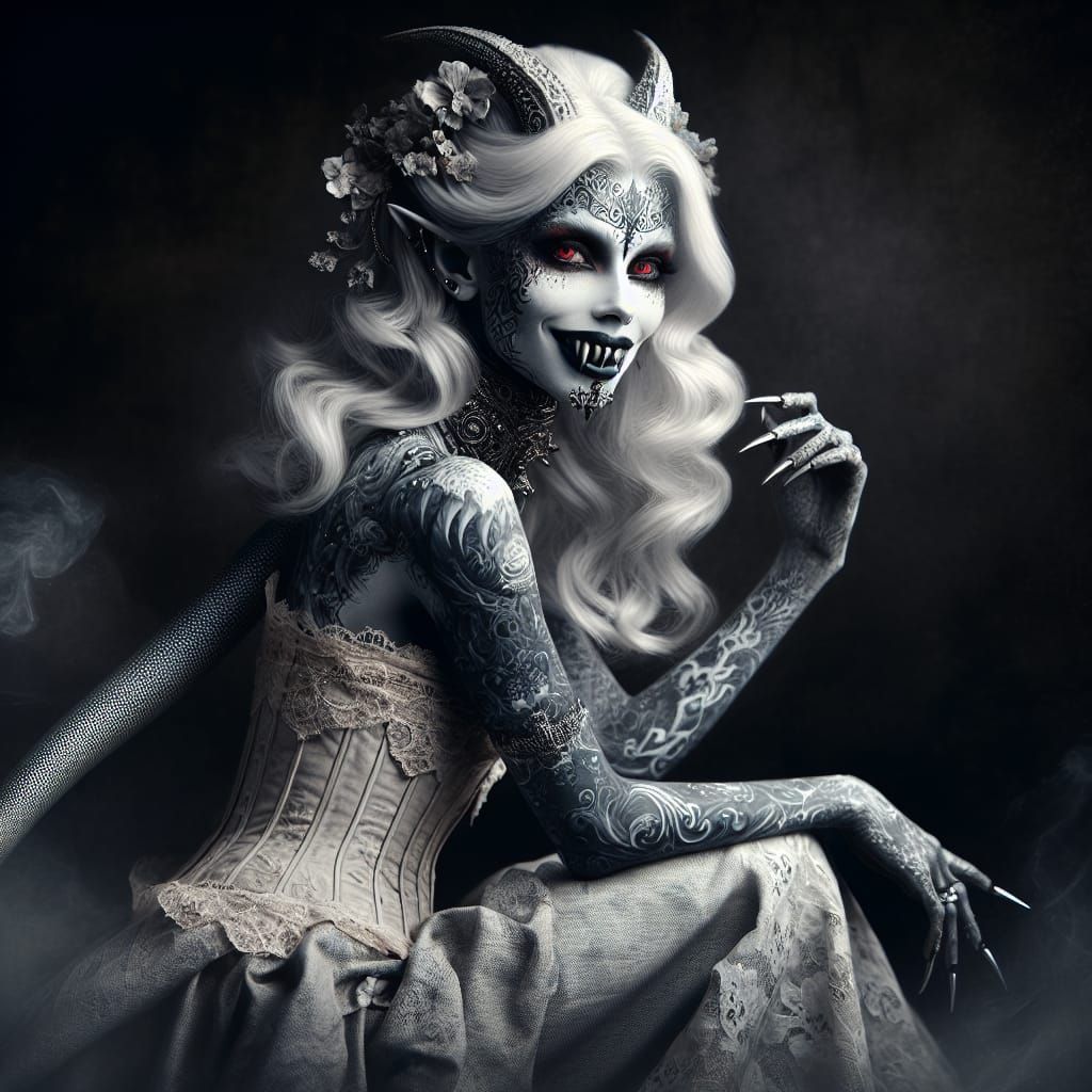 Eerie Beauty: Changeling Portrait in Tenebrism Style