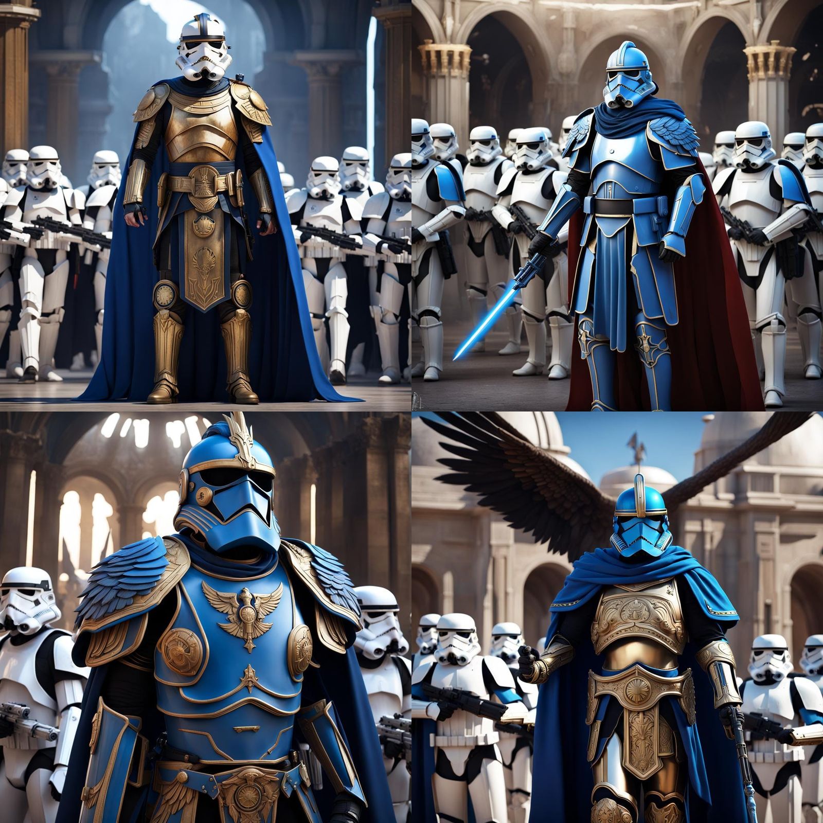 Blue Roman Praetorian General in Star Wars Style