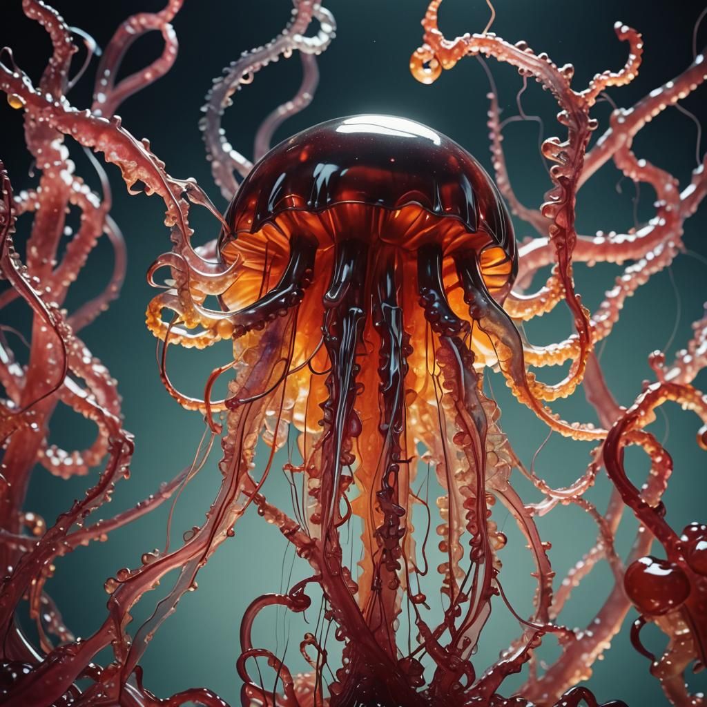 Dramatic Jelly Sculpture: Cinematic Film Still