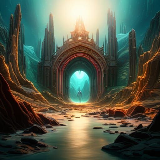Beautiful Alien Portal in Detailed Matte Painting