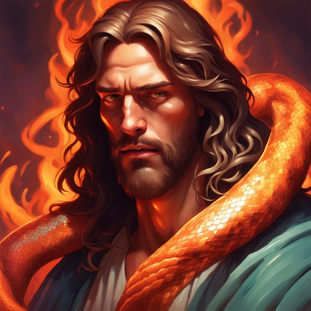 King Jesus Christ Conquers Serpent in Disney Pixar Style