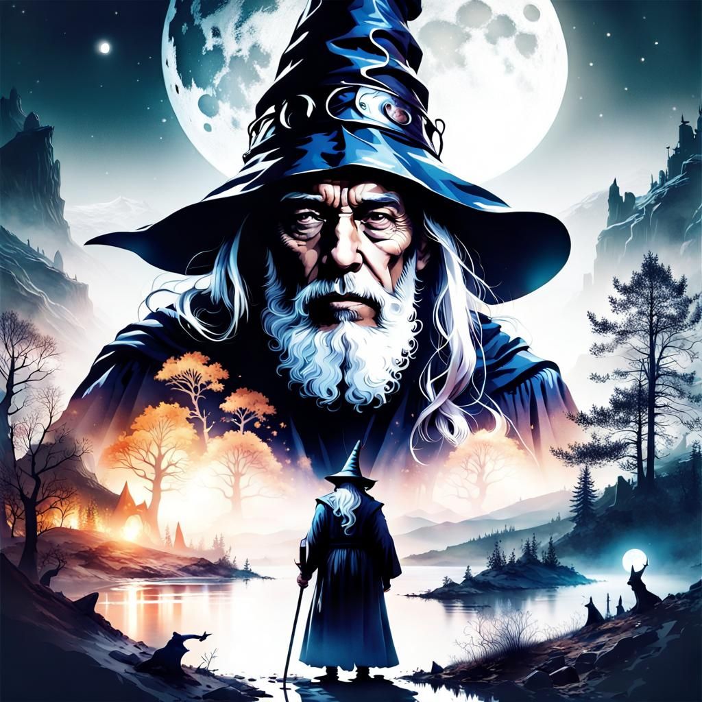 Double Exposure: Wizard and Dark Fantasy Kingdom