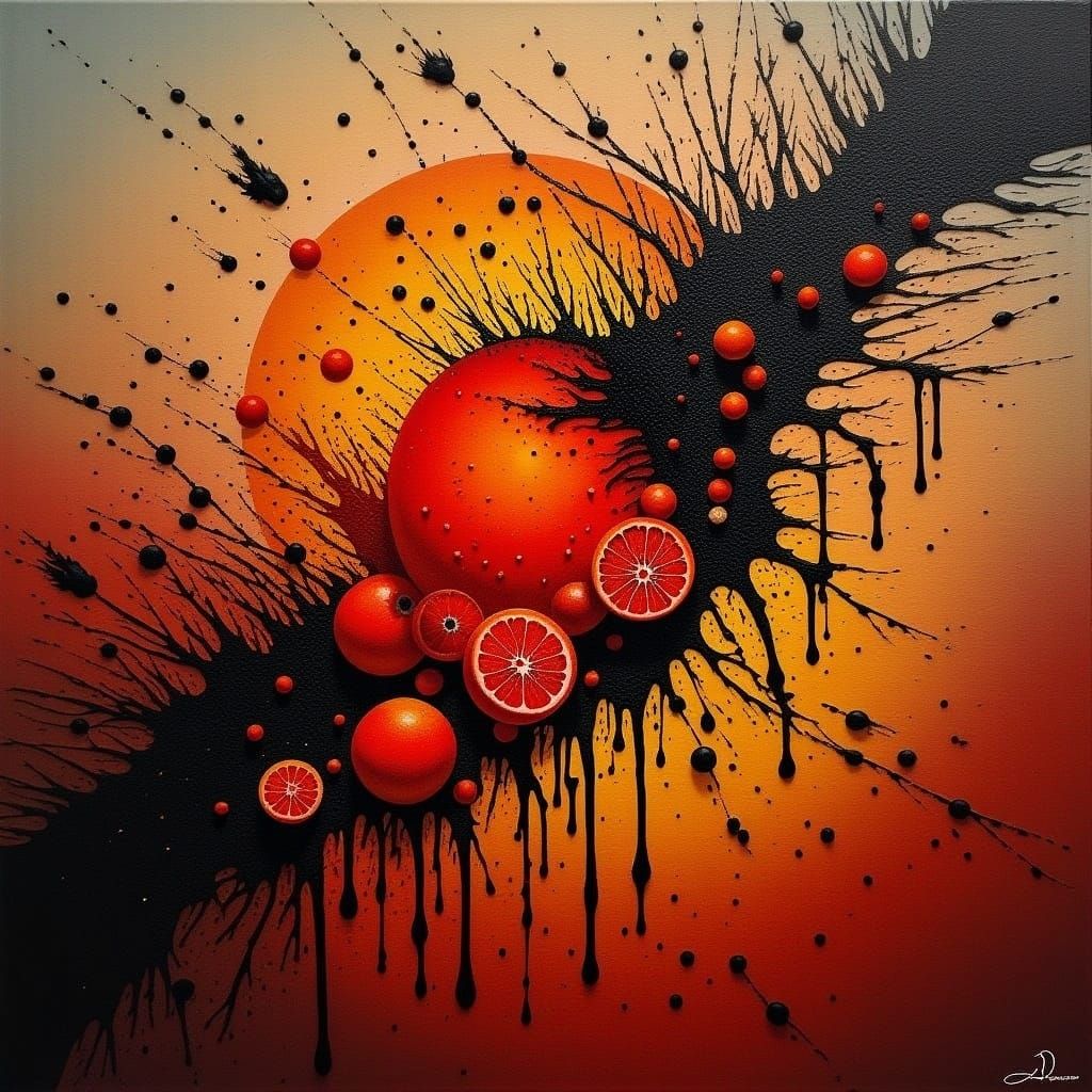 Blood Orange Shattered Sun: Dramatic Color Palette