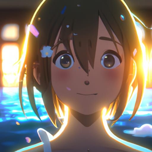 Anime Girl in Bikini, Studio Ghibli Style