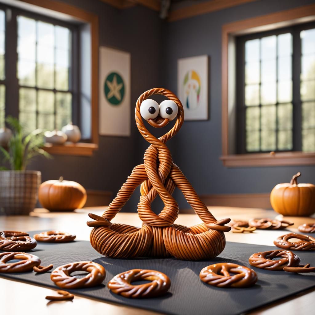 Pretzel Yoga Character in Detailed Matte Painting