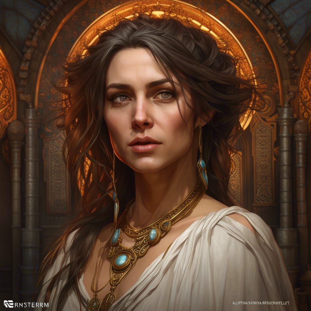 Philosophical Portrait in Art Nouveau Style