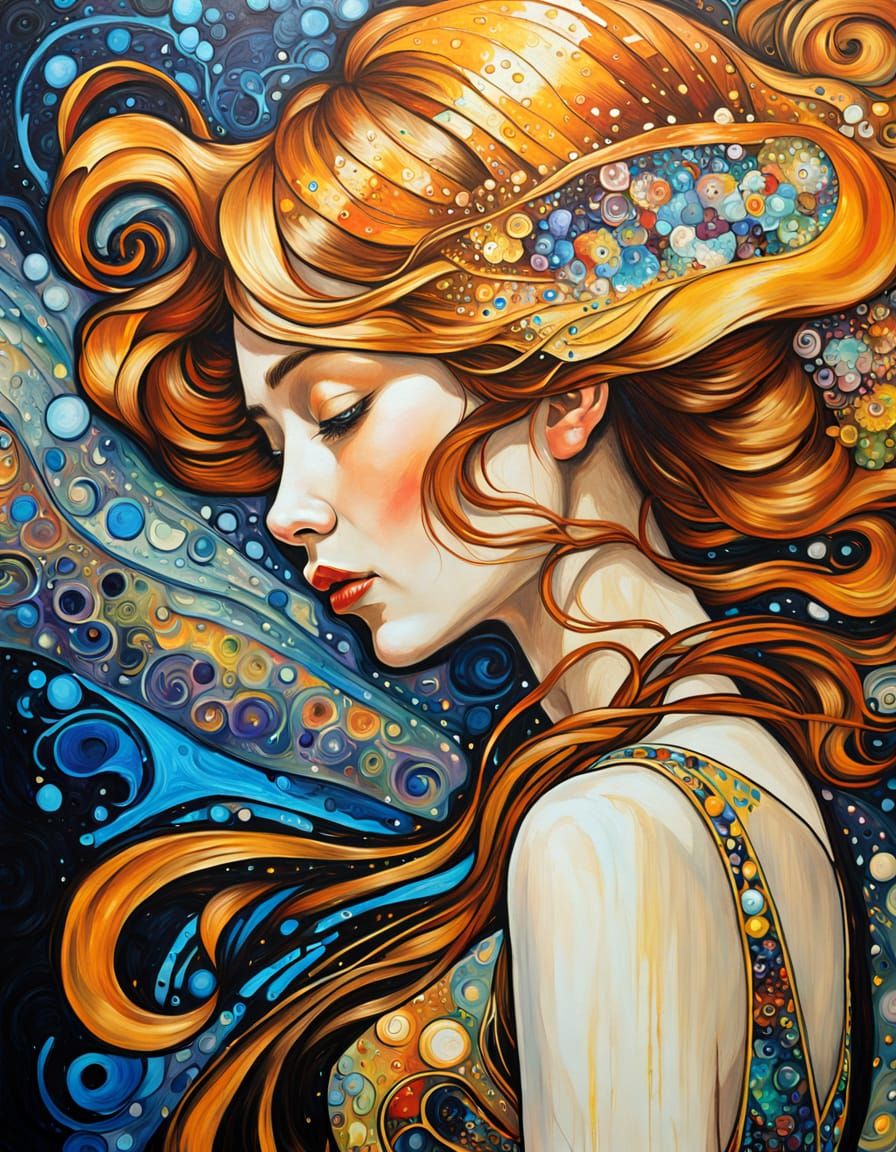 Beautiful woman in Art Nouveau style