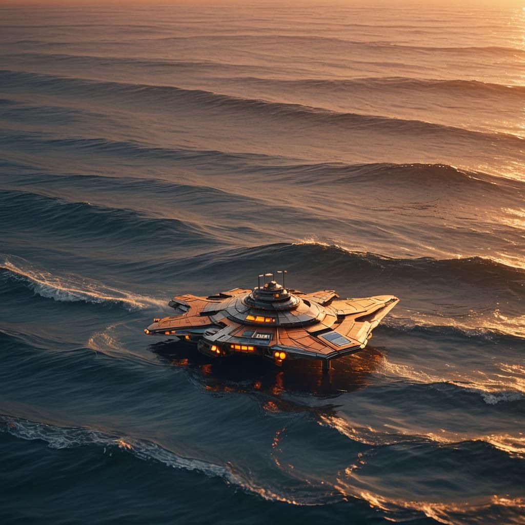 Starship Sunset: Aerial Concept Art