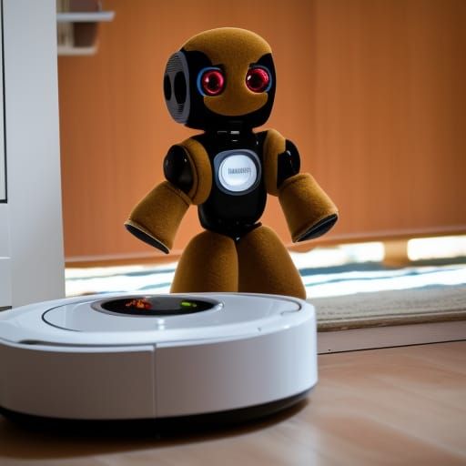 Robot watching the roomba