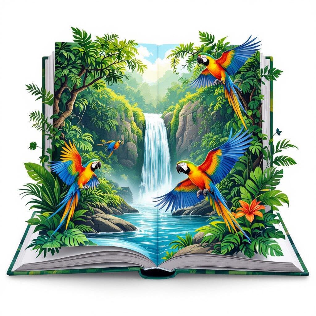 Tropical Jungle Adventure Pop-Up Book