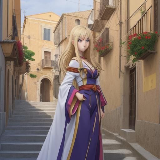 Sicily in Anime Key Visual Style