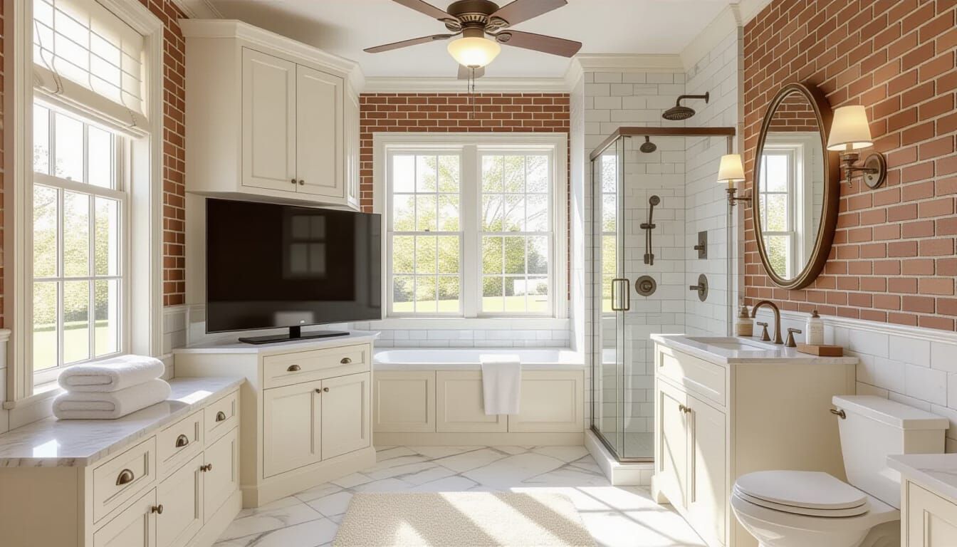 Victorian Bathroom Cinematic View with Modern Touches