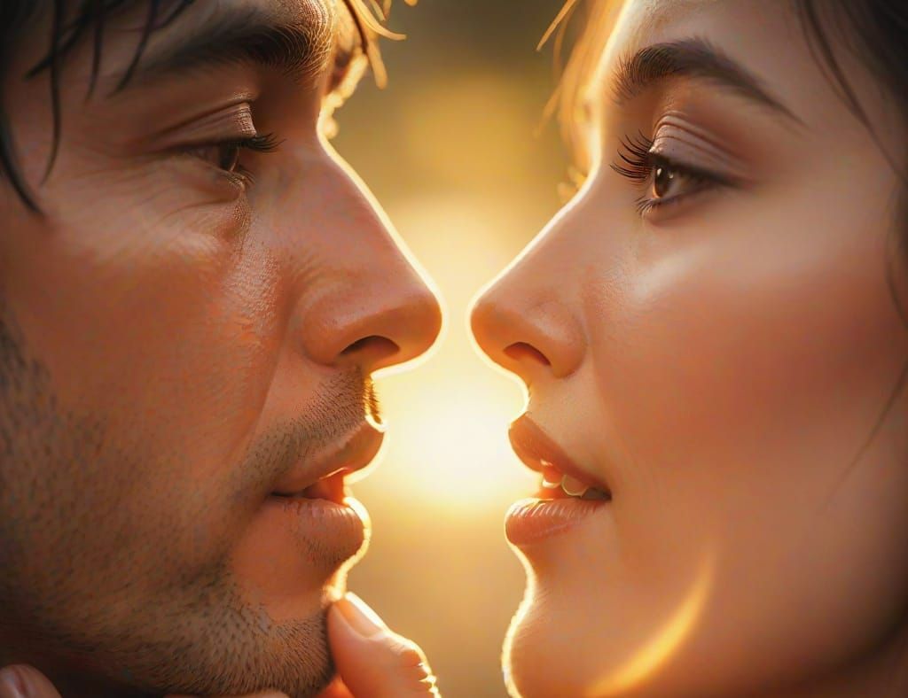 Intimate Kiss Close-Up