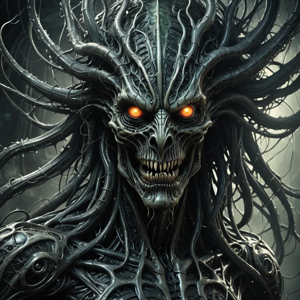 Gothic Horror Creature Emerges from Shadow