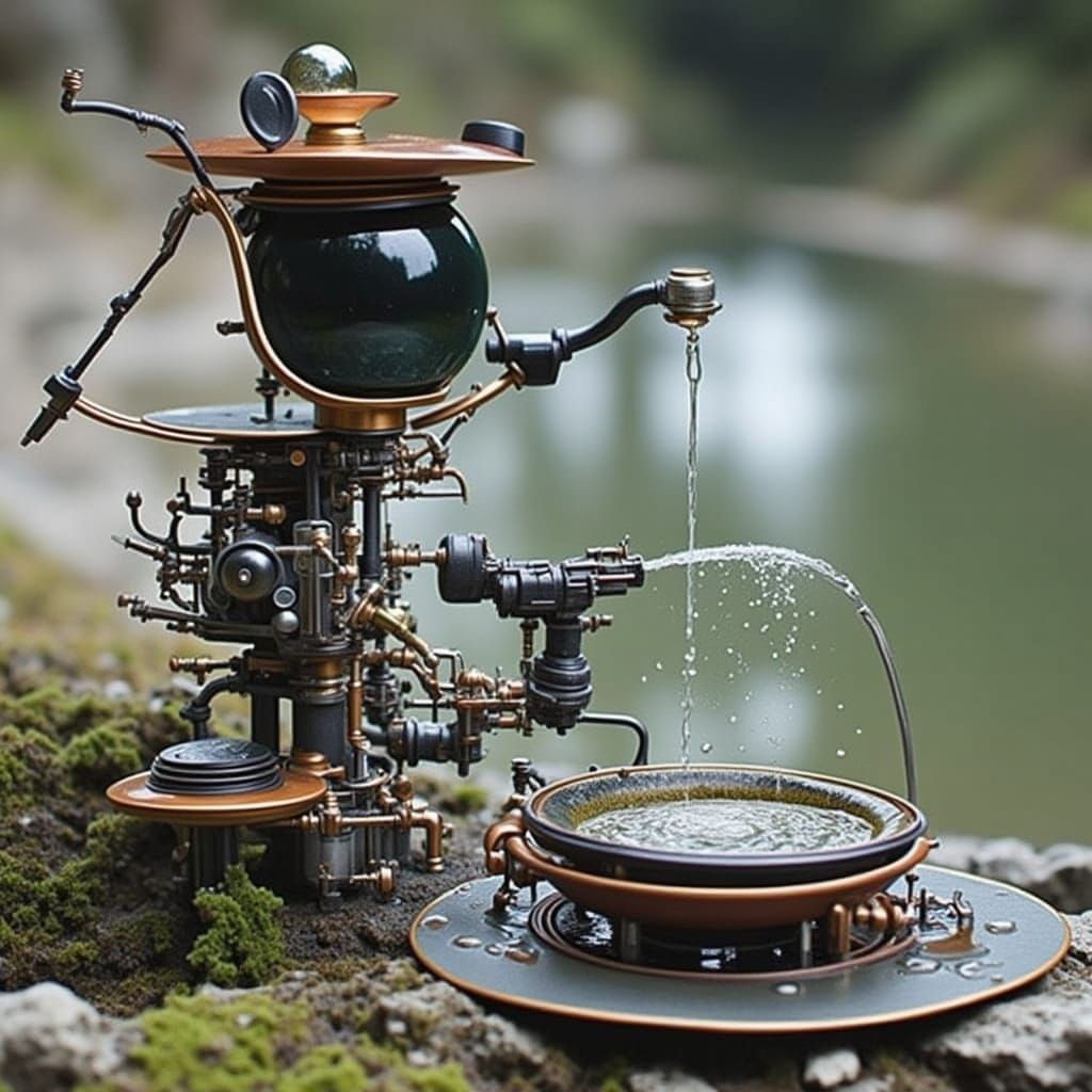 Quantum Water Cycle Fountain: Surreal Science Project