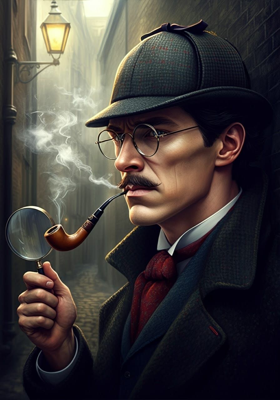 Sherlock Holmes in Victorian Alleyway, a Maximalist Masterpi...