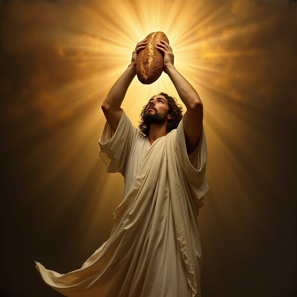 Jesus with Loaf in Baroque Style