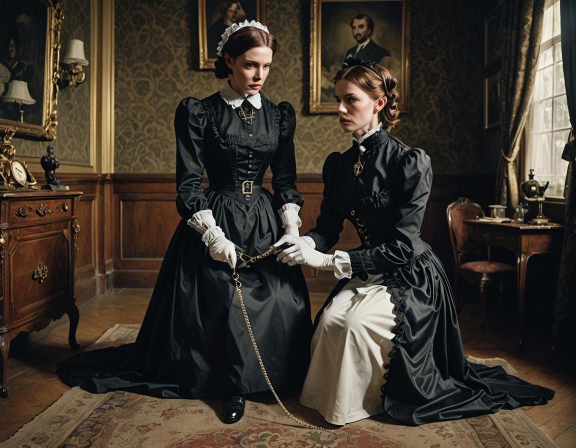 Victorian Mistress with Maid in Cinematic Style