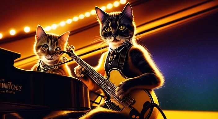 cute kittens playing smooth jazz