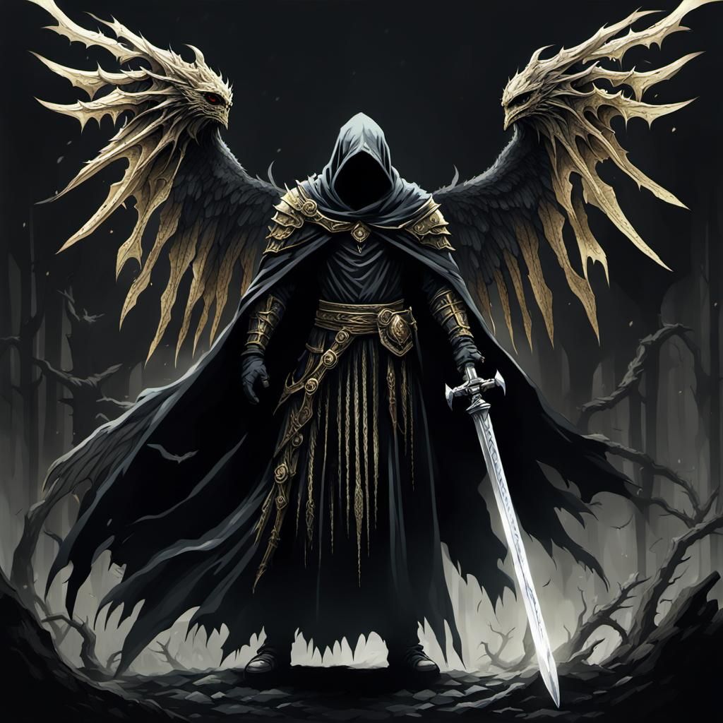 Grimdark Demonic Ring Wraith in Dark Fantasy Forest