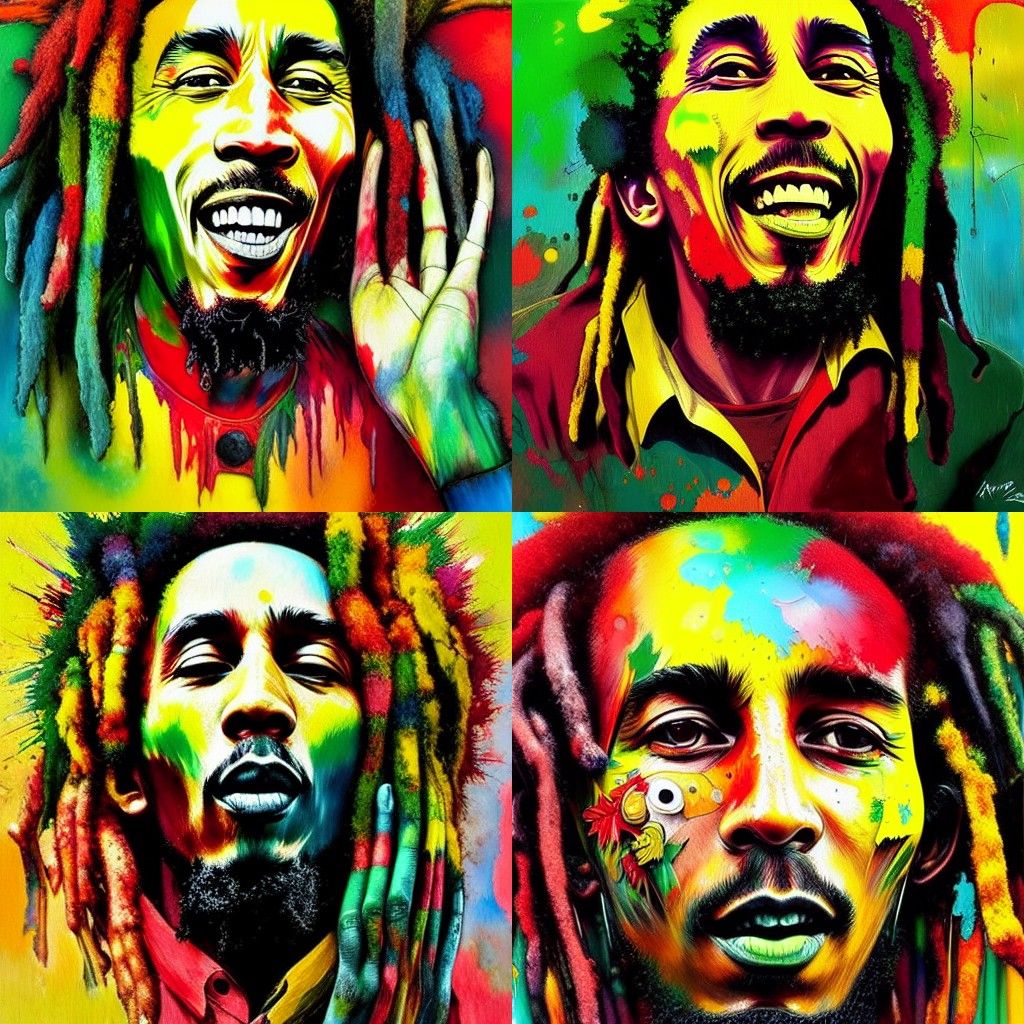 Bob Marley colorful happy