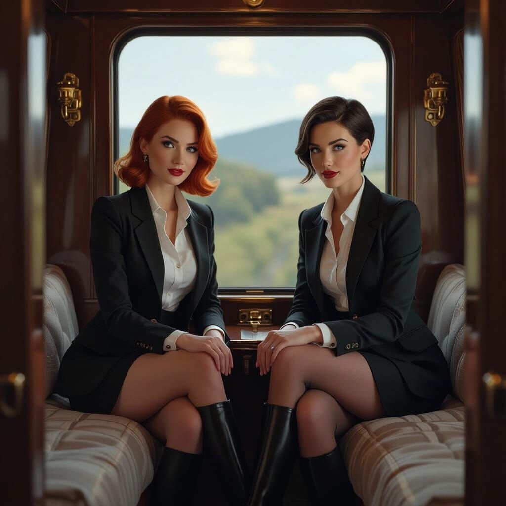 Luxury Train Compartment: A Fantastical Art Concept