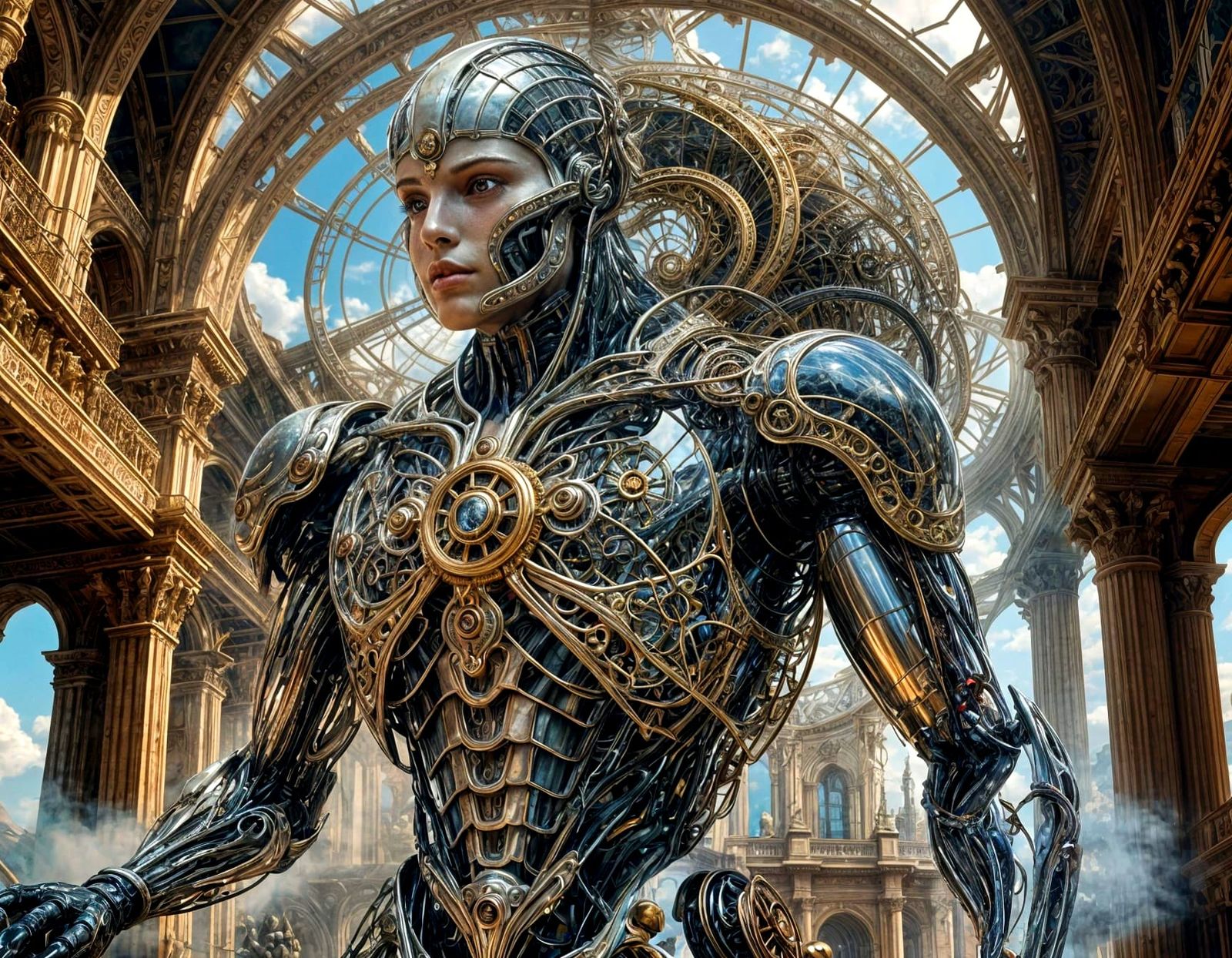 Futuristic Portrait of Mysterious Entity in Fantasy Sci-Fi S...