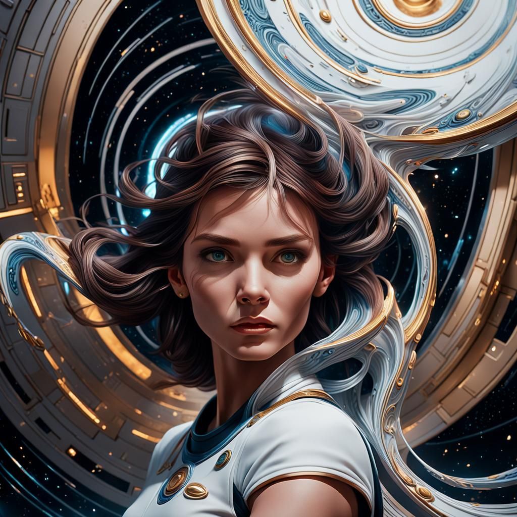 Swirling Portal Emerges in Starship Suite: Hyperrealistic Di...