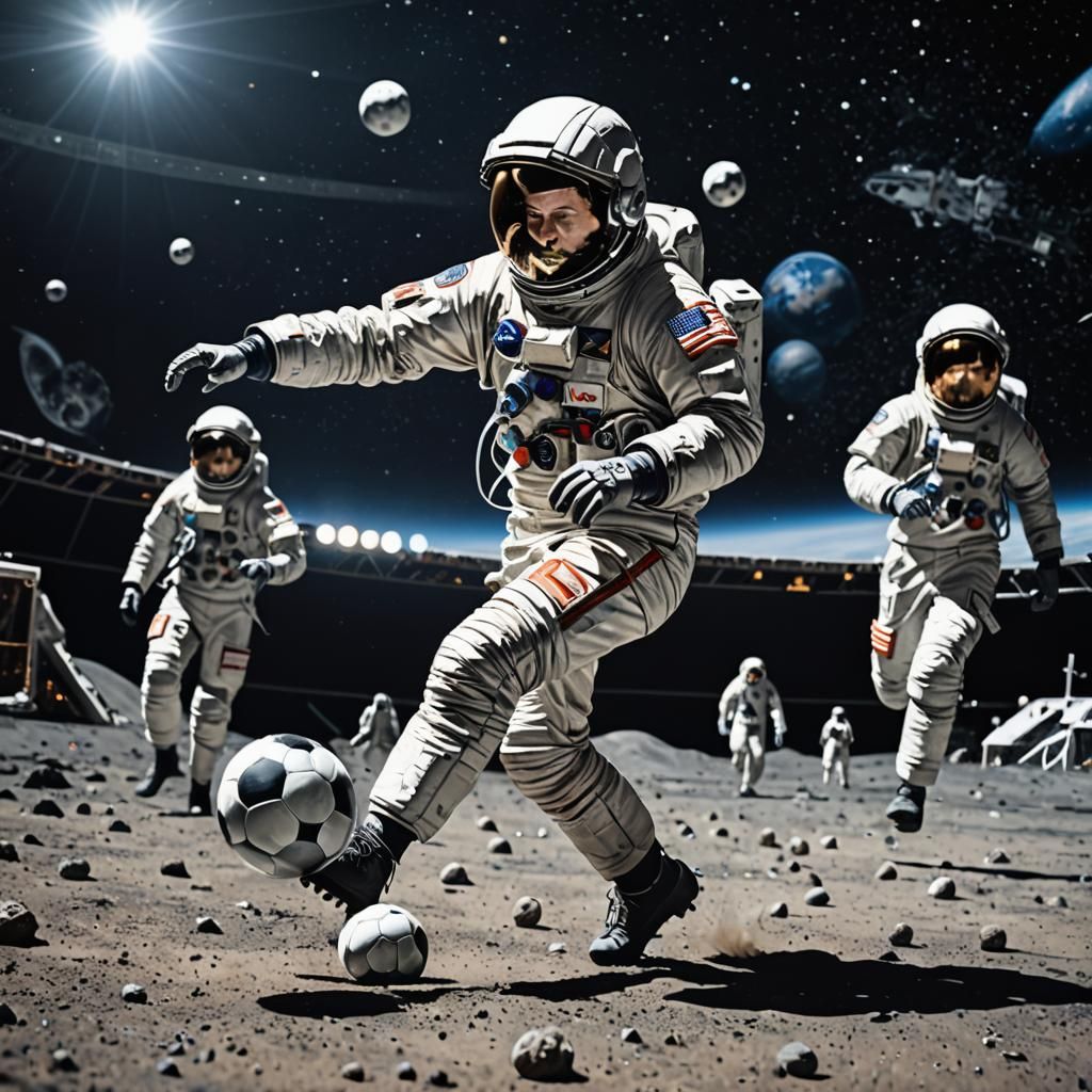 Soccer Game in Space: A Cosmic Match