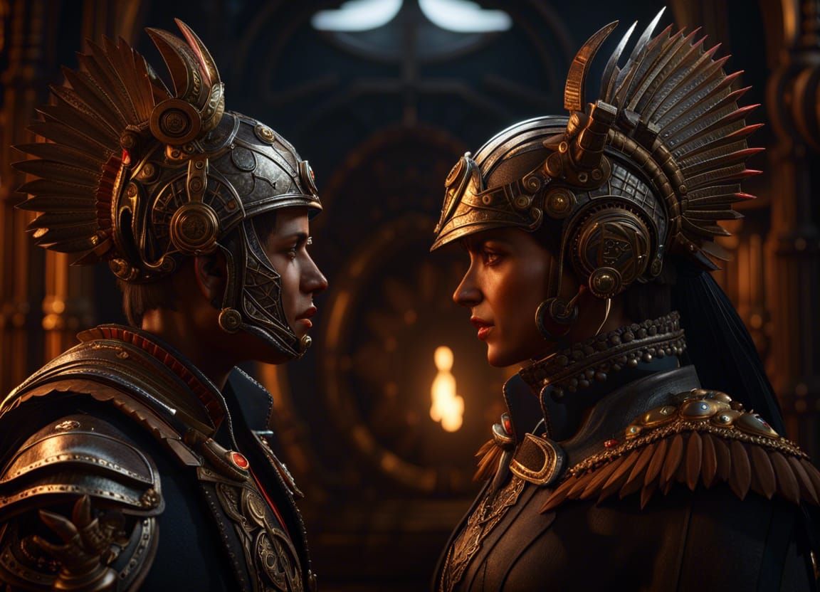 Epic Warrior Staredown Rendered in Unreal Engine 5