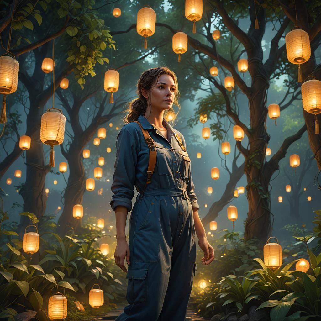 Pregnant Woman in Fantasy Landscape, Unreal Engine 5