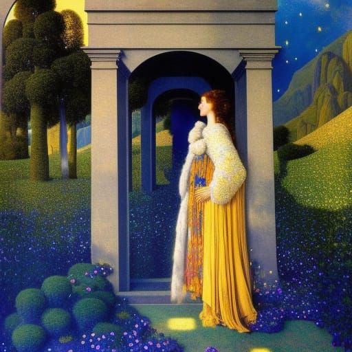 Woman in Sunbeams, Surrealist Fantasy Art